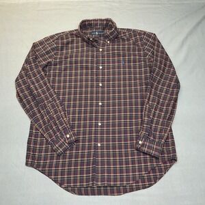 Polo Ralph Lauren Plaid Button Down Long Sleeve Cotton Shirt Mens Size L